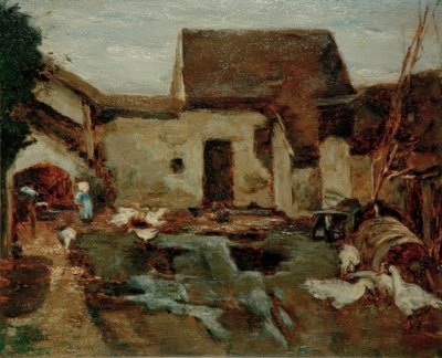 Bauernhof in Barbizon – Studie von Max Liebermann